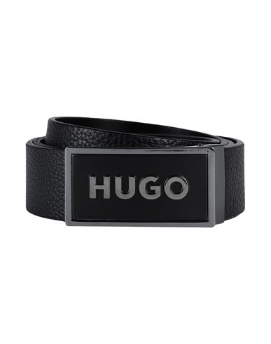 Hugo Man Belt Black Size 38 Bovine Leather
