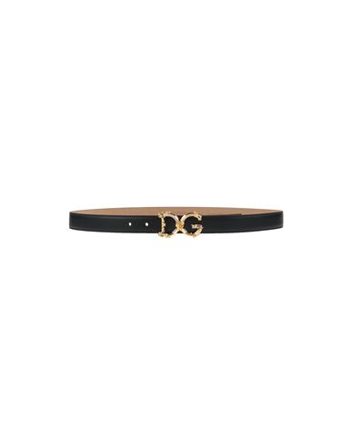 Dolce & Gabbana Baroque Dg Logo Leather Belt In Black