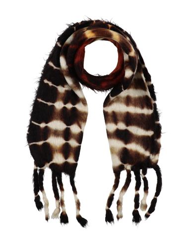 Jil Sander Woman Scarf Dark Brown Size - Mohair Wool, Wool, Polyamide