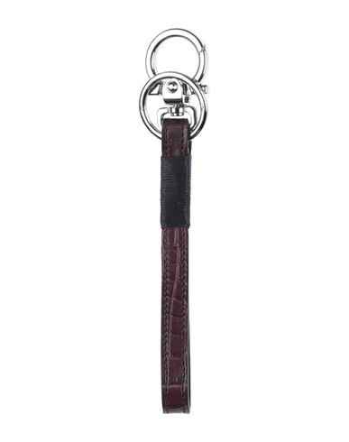 Ferragamo Man Key Ring Burgundy Size - Soft Leather In Red