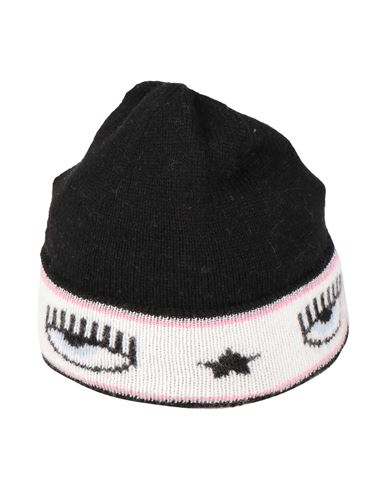Chiara Ferragni Babies'  Toddler Girl Hat Black Size 6 Wool, Viscose, Polyamide, Cashmere