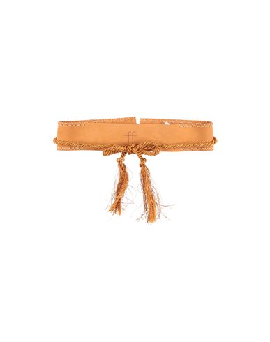Forte Forte Forte_forte Woman Belt Apricot Size Onesize Leather, Acetate, Cotton In Orange