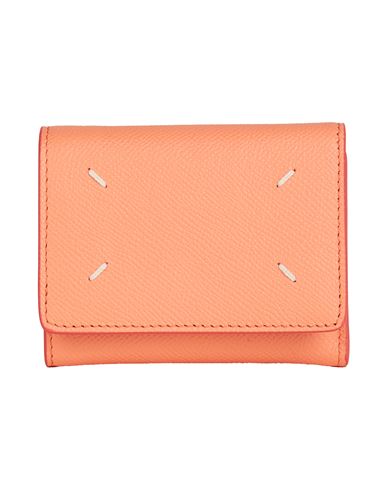 Maison Margiela Woman Wallet Salmon Pink Size - Soft Leather In Salmon Pink