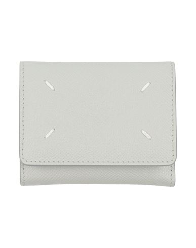 Maison Margiela Woman Wallet Light Grey Size - Leather In Green
