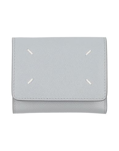 Maison Margiela Woman Wallet Grey Size - Leather In Blue