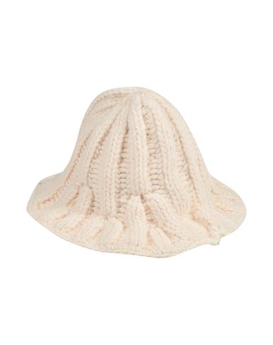 Shop Mm6 Maison Margiela Woman Hat Ivory Size S Acrylic, Alpaca Wool, Polyamide, Polyester In White