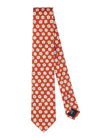 Fiorio Man Ties & Bow Ties Rust Size - Silk, Cotton In Red