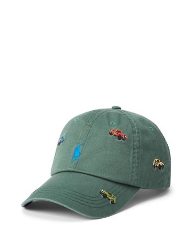 Polo Ralph Lauren Embroidered Twill Ball Cap Man Hat Dark Green Size Onesize Cotton In Washed Forest