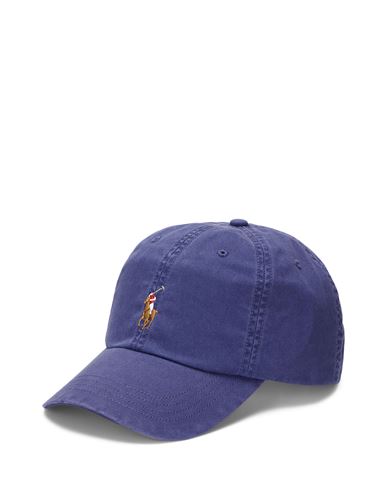 Shop Polo Ralph Lauren Stretch-cotton Twill Ball Cap Man Hat Slate Blue Size Onesize Cotton, Elastane