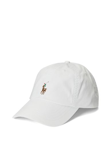 Polo Ralph Lauren Stretch-cotton Twill Ball Cap Man Hat White Size Onesize Cotton, Elastane