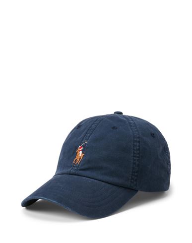 Polo Ralph Lauren Stretch-cotton Twill Ball Cap Man Hat Navy Blue Size Onesize Cotton, Elastane