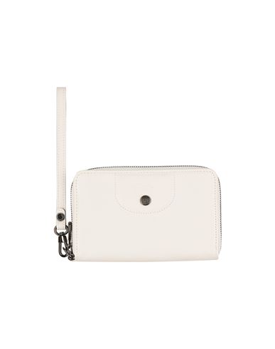 Longchamp Woman Wallet White Size - Lambskin, Cowhide