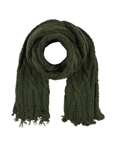 Shop Jucca Woman Scarf Military Green Size - Mohair Wool, Wool, Polyester