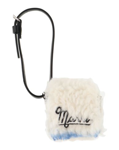 Marni Woman Coin Purse Ivory Size - Shearling, Bovine Leather In White