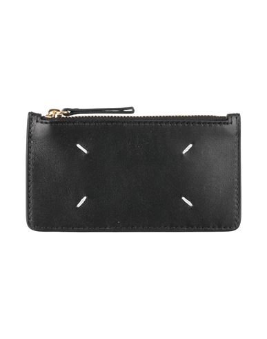 Maison Margiela Woman Coin Purse Black Size - Cow Leather In Black
