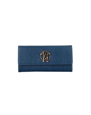 Roberto Cavalli Woman Wallet Navy Blue Size - Bovine Leather