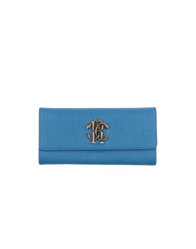 Roberto Cavalli Woman Wallet Bright Blue Size - Bovine Leather