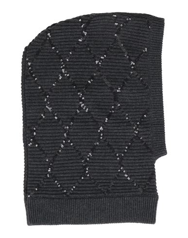 Brunello Cucinelli Woman Hat Charcoal Size M Cashmere, Polyester In Black