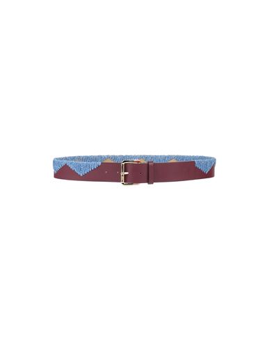 M Missoni Woman Belt Burgundy Size 28 Calfskin In Red | ModeSens