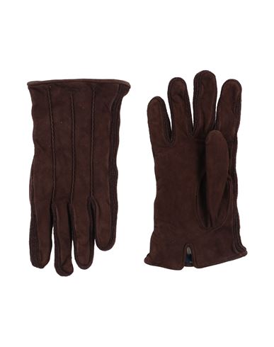 Harmont & Blaine Man Gloves Dark Brown Size Xxl Soft Leather, Wool