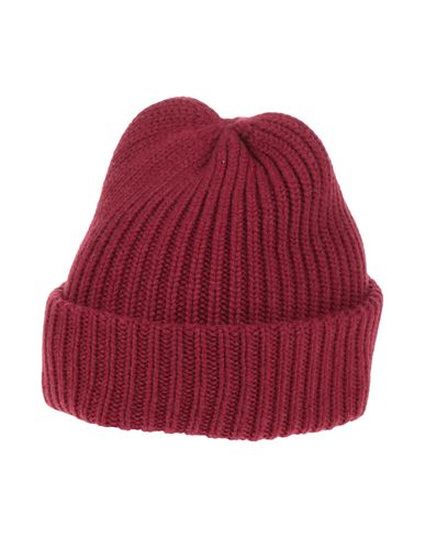 Agnona Woman Hat Burgundy Size Onesize Cashmere, Calfskin In Red