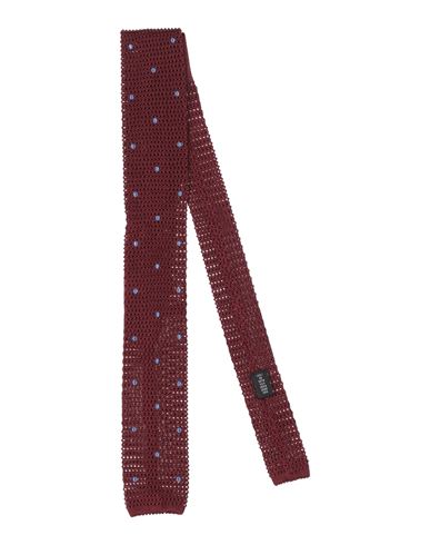 Fiorio Man Ties & Bow Ties Burgundy Size - Silk, Linen In Brown