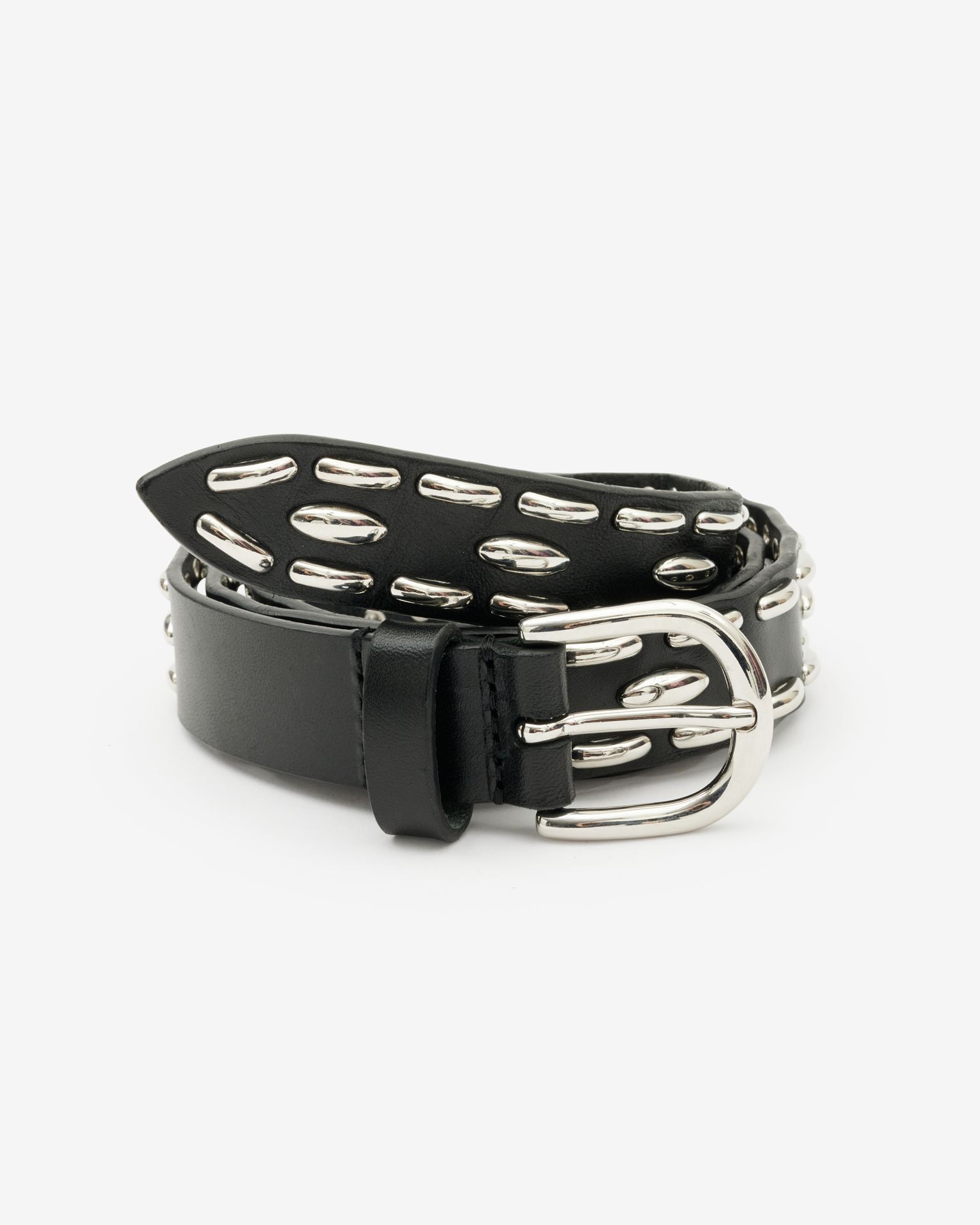 Isabel Marant Zap Leather Belt In Black  