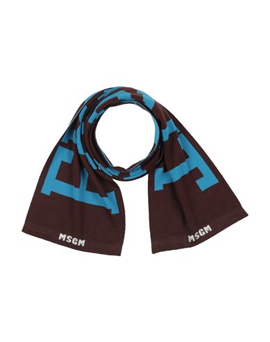Msgm Man Scarf Cocoa Size - Virgin Wool, Acrylic In Brown