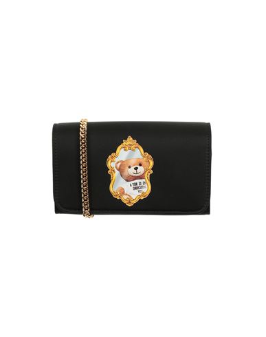Moschino Woman Wallet Black Size - Soft Leather, Textile Fibers
