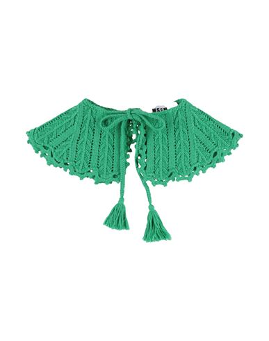Shop Msgm Woman Scarf Green Size - Cotton, Acrylic