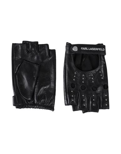 Karl Lagerfeld K/essential Rocky Leather Gloves In Black