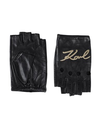 Karl Lagerfeld K/signature Rocky Glove Woman Gloves Black Size L Goat Skin