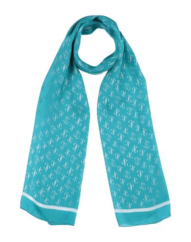Jimmy Choo Woman Scarf Turquoise Size - Silk In Blue