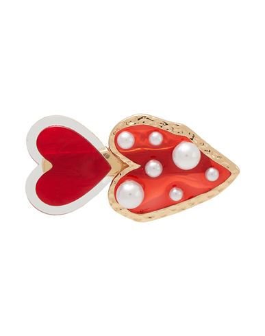 8 By Yoox Resin Double Heart Hairclip Woman Hair Accessory Red Size - Resin, Iron, Plastic
