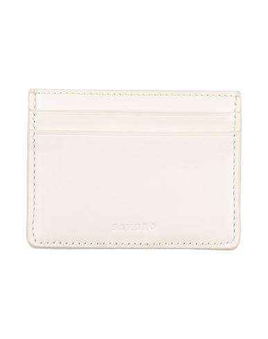 Sandro Man Document Holder Off White Size - Soft Leather