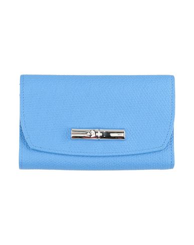 Longchamp Woman Wallet Blue Size - Leather In Blue