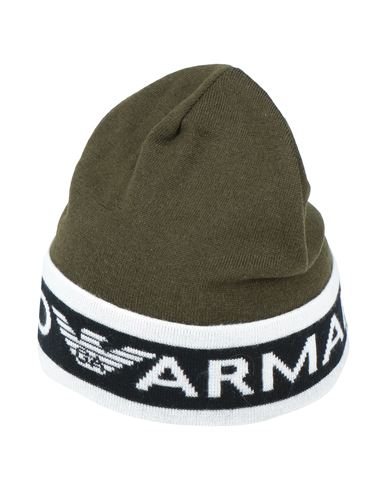 Emporio Armani Kids'  Toddler Boy Hat Military Green Size 4 Virgin Wool