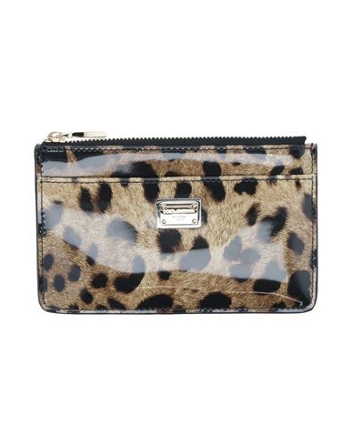 Dolce & Gabbana Woman Document Holder Sand Size - Calfskin In Animal Print