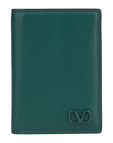 Shop Valentino Garavani Man Wallet Green Size - Soft Leather