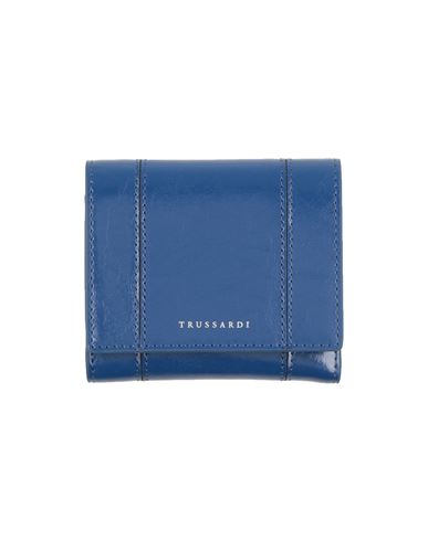 Trussardi Woman Wallet Blue Size - Soft Leather