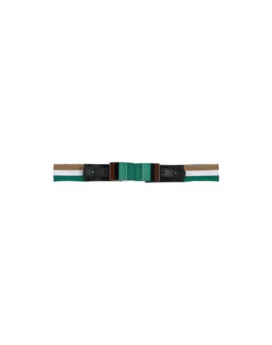 Missoni Woman Belt Green Size L Synthetic Fibers, Polyester, Bovine Leather, Plastic, Brass