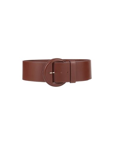 Erika Cavallini Woman Belt Cocoa Size L Soft Leather In Brown