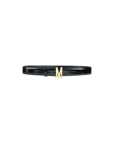 Moschino Woman Belt Black Size 10 Soft Leather