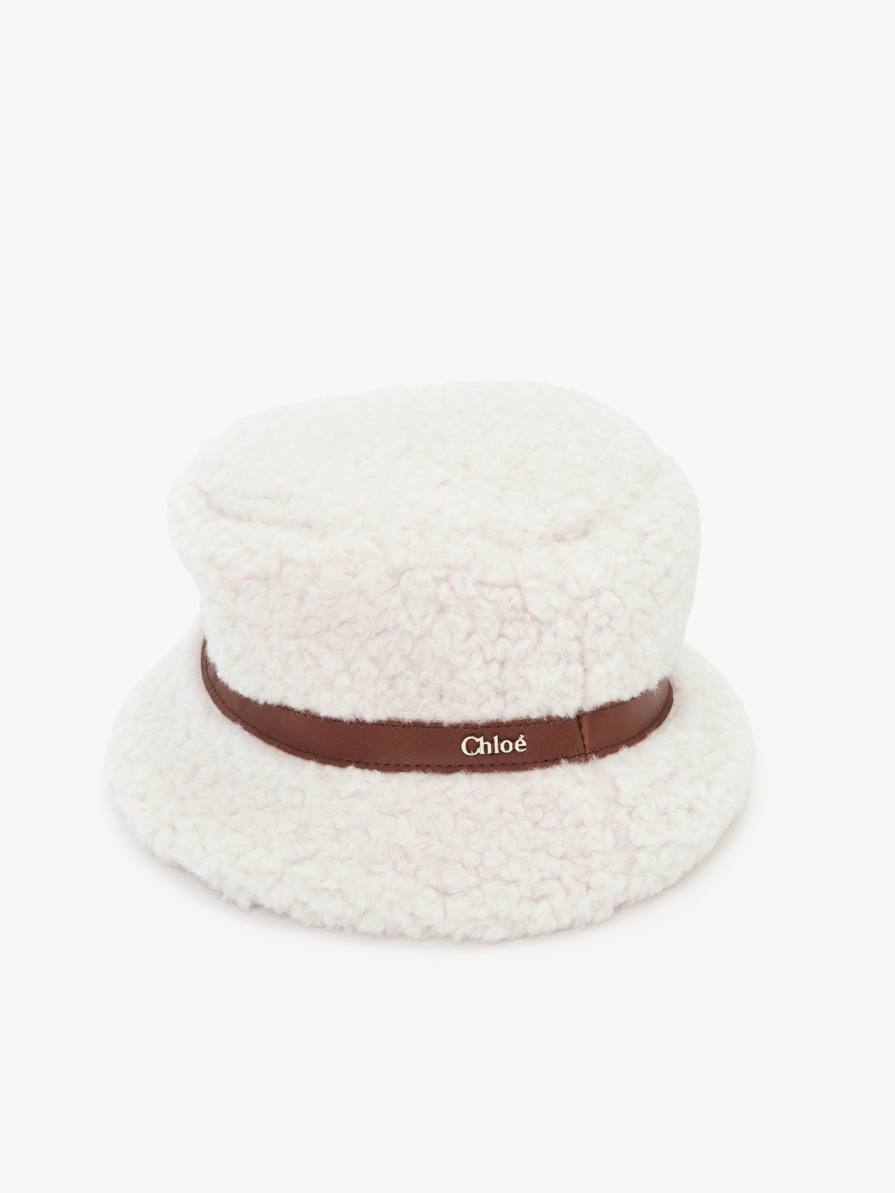Chloé Bob Fille Beige Taille 56 100% Cuir De Veau, Coton, Polyester In White