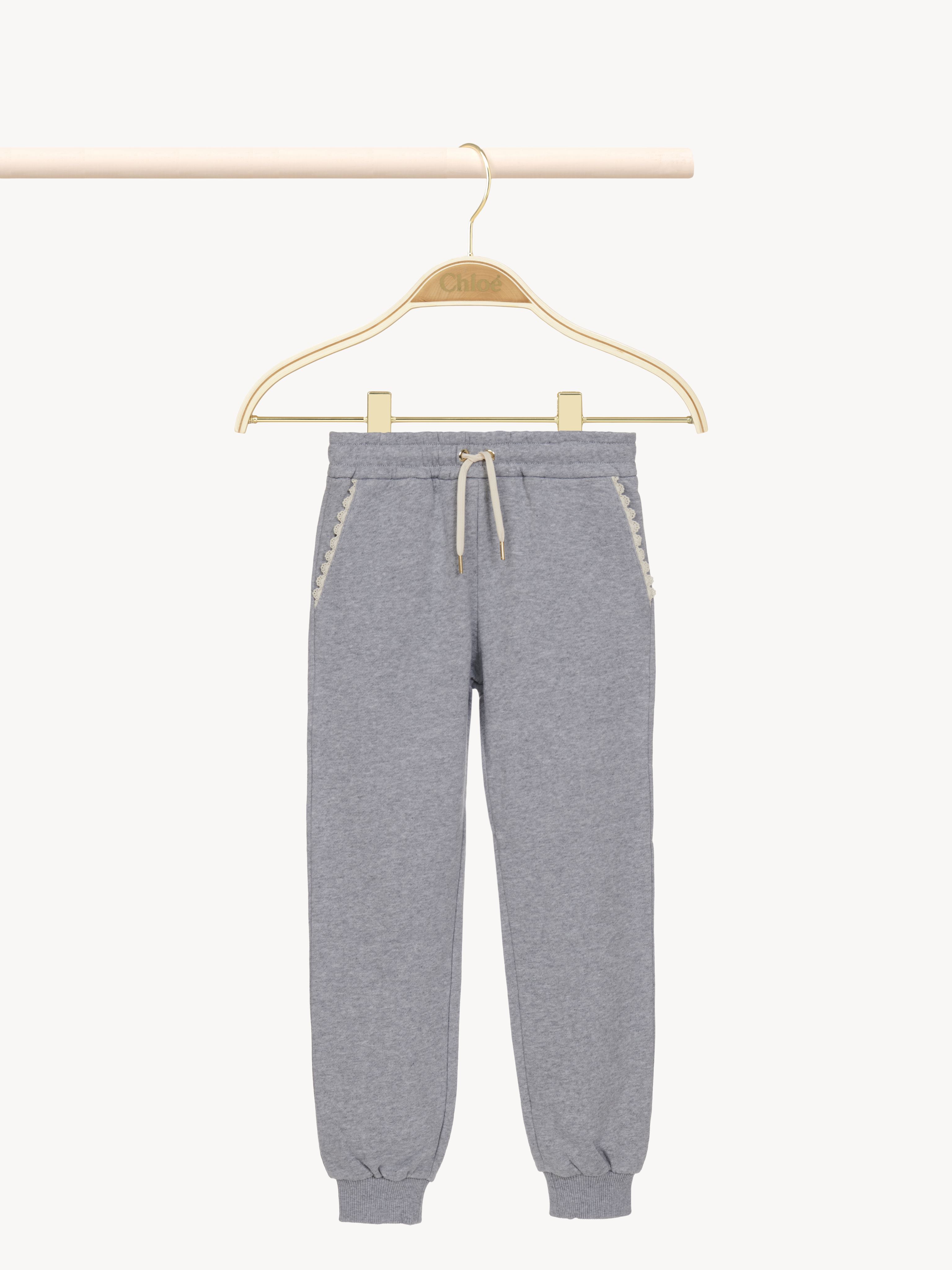 Chloé Pantalon Jogging Fille Gris Taille 2 100% Coton In Gray
