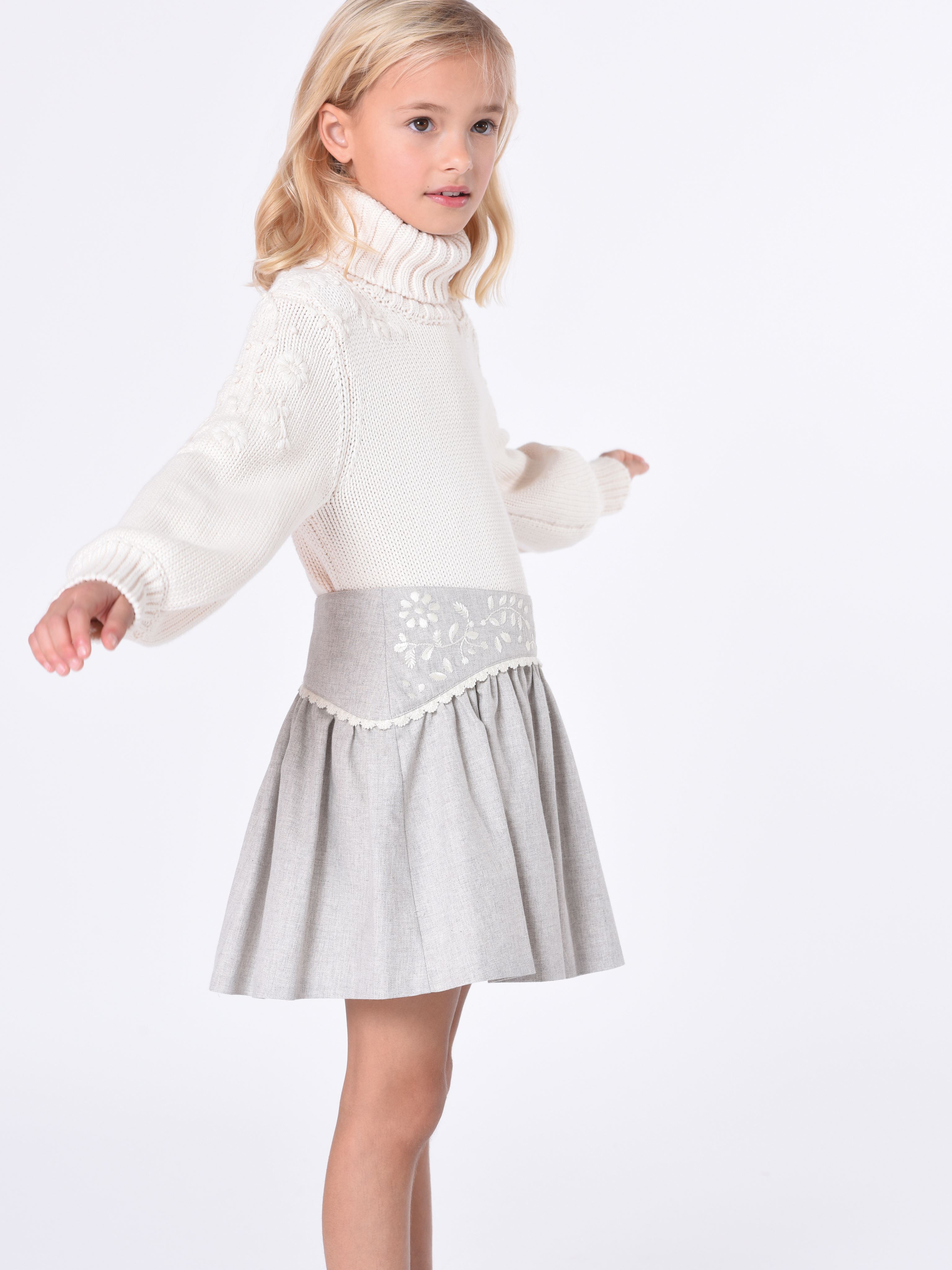 Chloé Kids' Pull Col Roulé Fille Beige Taille 4 90% Coton, 10% Laine In White
