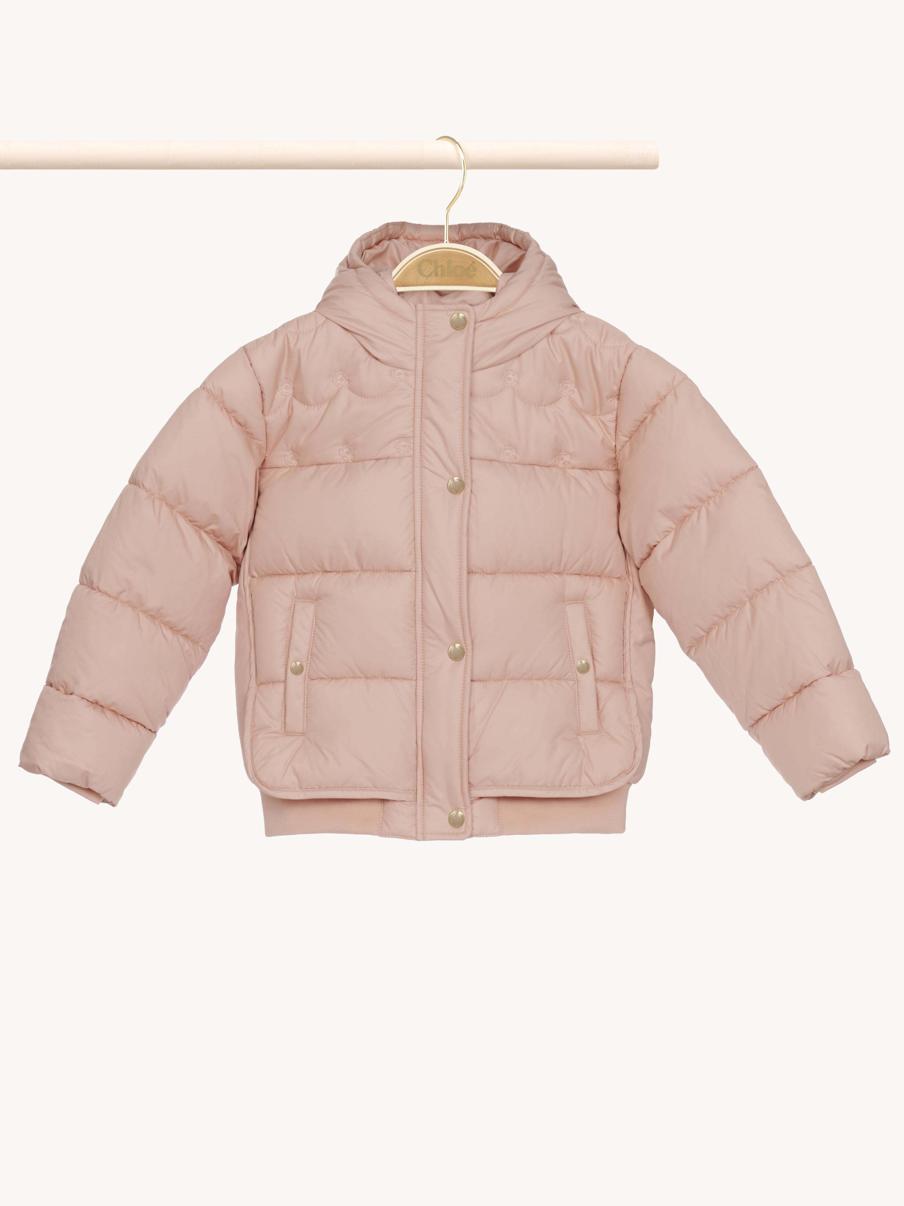 Chloé Doudoune À Capuche Fille Rose Taille 6 100% Polyester In Pink