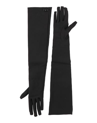 Valentino Garavani Woman Gloves Black Size 8 Viscose, Polyamide, Elastane In Black