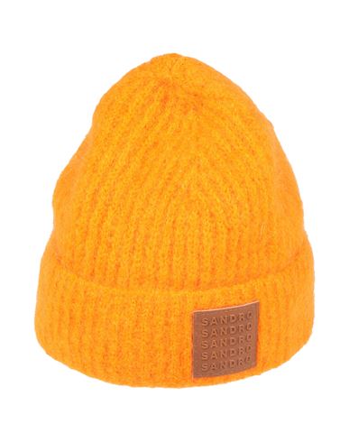 Sandro Woman Hat Orange Size Onesize Polyamide, Mohair Wool, Elastane