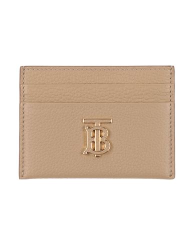 Burberry Woman Cardholder Beige Size - Calfskin